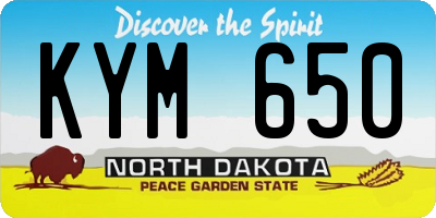 ND license plate KYM650
