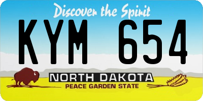 ND license plate KYM654