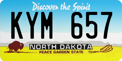 ND license plate KYM657