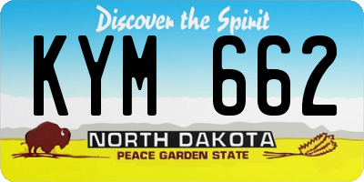 ND license plate KYM662