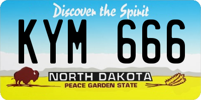 ND license plate KYM666