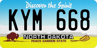 ND license plate KYM668