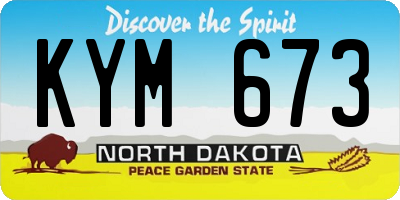 ND license plate KYM673