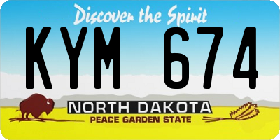 ND license plate KYM674
