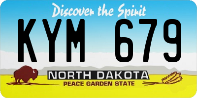 ND license plate KYM679