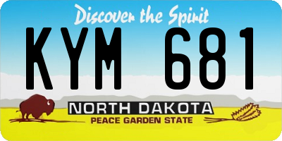 ND license plate KYM681
