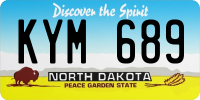 ND license plate KYM689