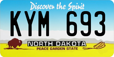 ND license plate KYM693