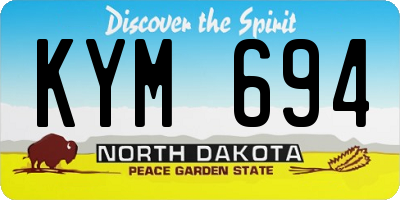 ND license plate KYM694