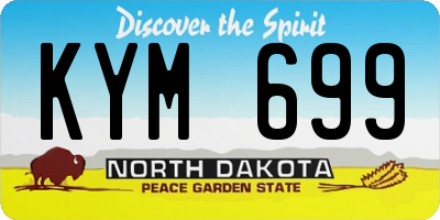 ND license plate KYM699