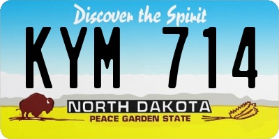 ND license plate KYM714