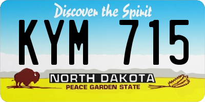 ND license plate KYM715