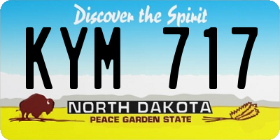ND license plate KYM717