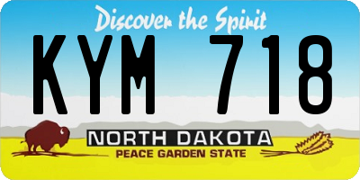 ND license plate KYM718