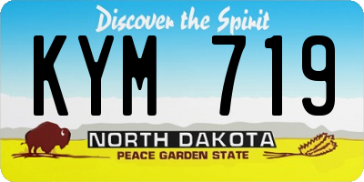 ND license plate KYM719