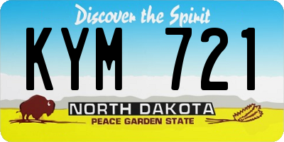 ND license plate KYM721