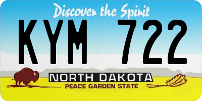 ND license plate KYM722