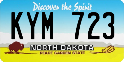 ND license plate KYM723