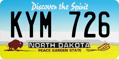 ND license plate KYM726