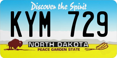 ND license plate KYM729