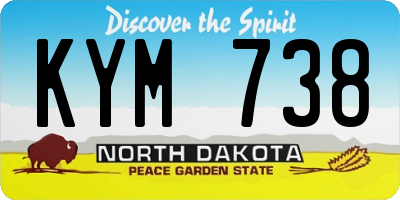 ND license plate KYM738