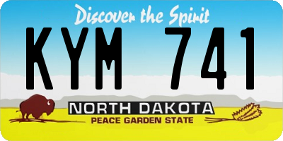 ND license plate KYM741