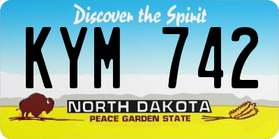 ND license plate KYM742