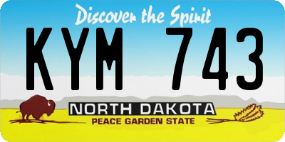 ND license plate KYM743