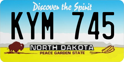 ND license plate KYM745