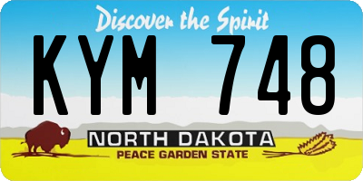 ND license plate KYM748