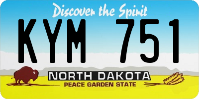 ND license plate KYM751