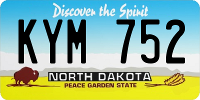 ND license plate KYM752