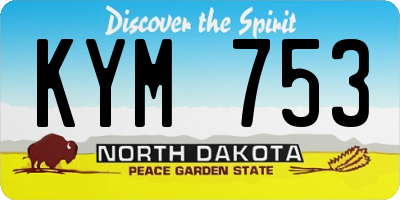 ND license plate KYM753