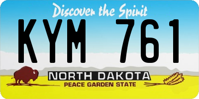 ND license plate KYM761