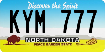 ND license plate KYM777