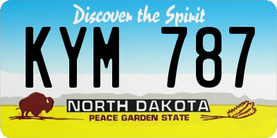 ND license plate KYM787