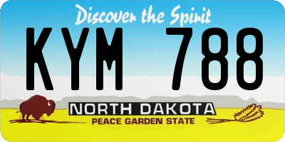 ND license plate KYM788