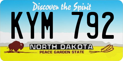 ND license plate KYM792
