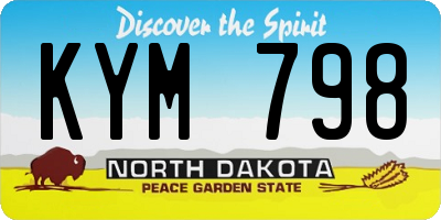 ND license plate KYM798