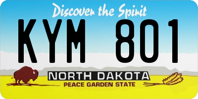 ND license plate KYM801