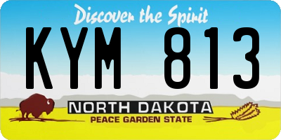 ND license plate KYM813
