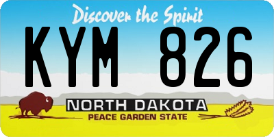 ND license plate KYM826