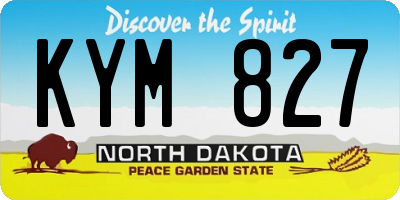 ND license plate KYM827