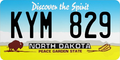 ND license plate KYM829