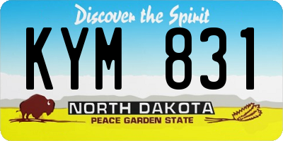 ND license plate KYM831