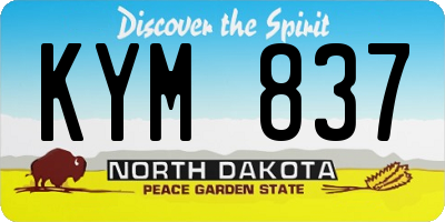 ND license plate KYM837