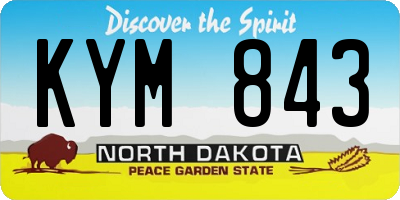 ND license plate KYM843