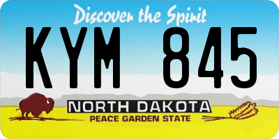 ND license plate KYM845