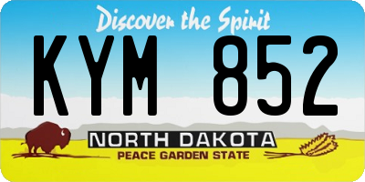 ND license plate KYM852