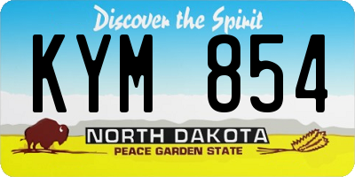 ND license plate KYM854